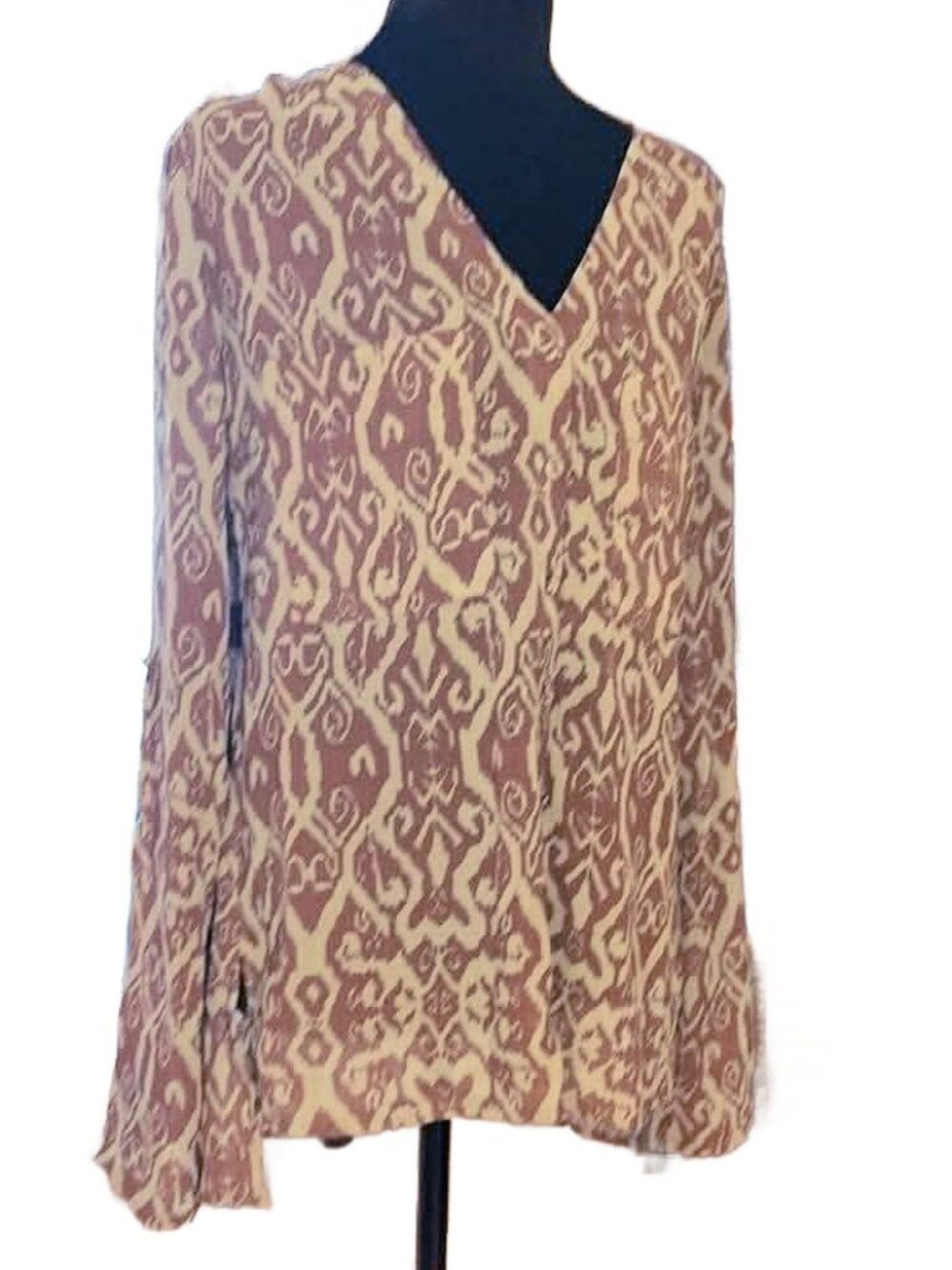 BKE Boutique Semi-Sheer Henley Blouse